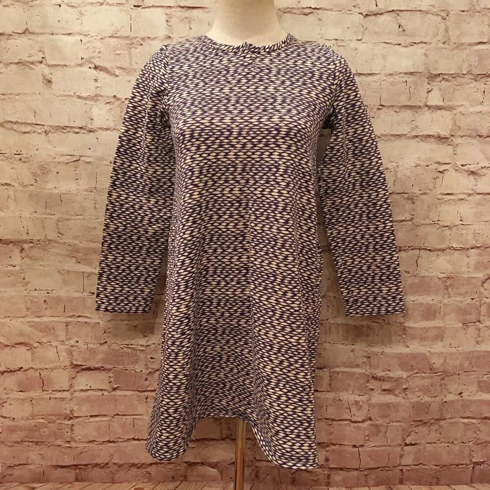 GARNET HILL Organic Cotton A- Line Dress Long Sleeve Pockets Girl XL (14-16)